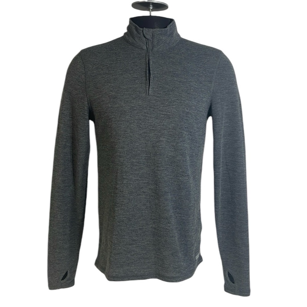 Omni-Wool Quarter Zip Pullover Sweater Sweatshirt Base Layer Men's Medium Gray